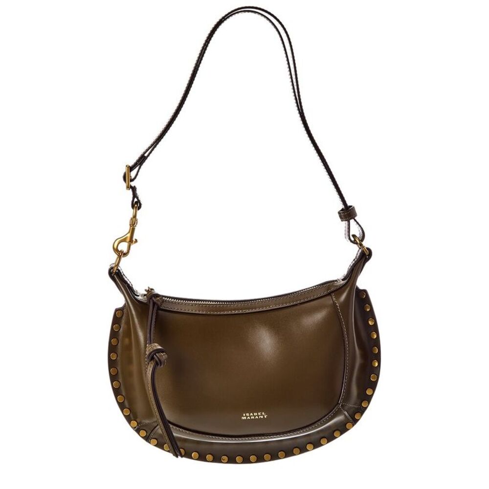 Isabel Marant Oskan Moon Leather Hobo Bag, Green
